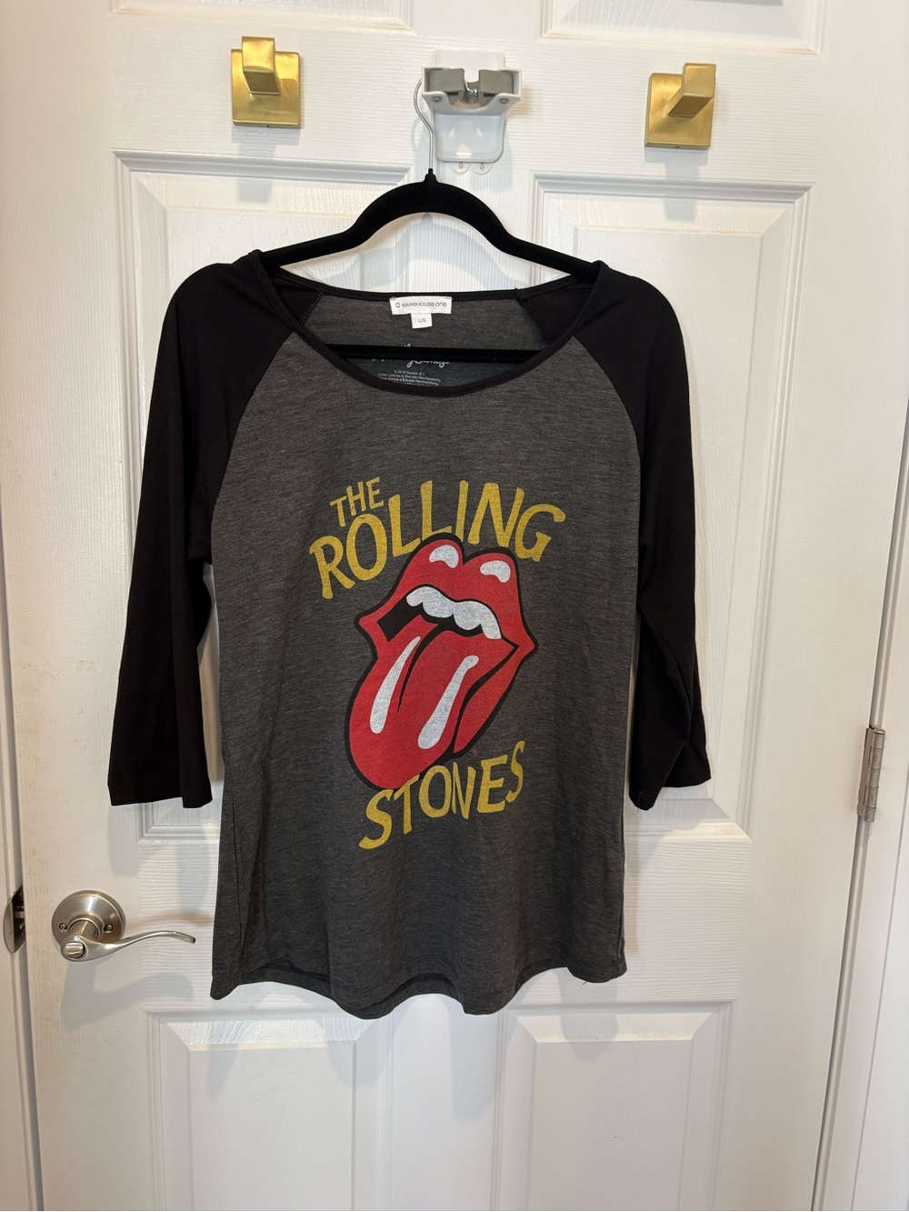 The Rolling Stones Grey & Black Raglan Graphic Tee #1382